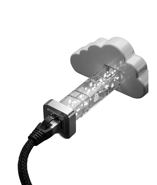 Encrypted data transmission illustration